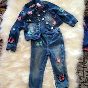 Baby Sara jeans and jacket outfit 18mon butterfly
